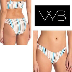 NEW, VYB, Striped Scoop High Leg Bikini Bottom, Vicious Young Babes, Multi